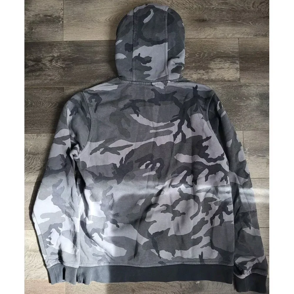 Nike Mens Camouflage Camo Pullover Hoodie Jacket‎ Spellout Gray Size Large